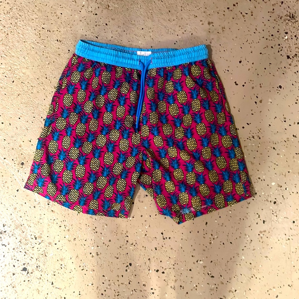 Pink pineapple men’s board shorts- republic records